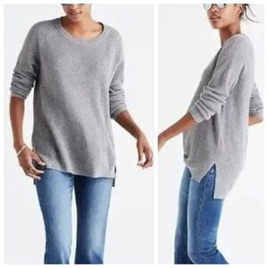 Madewell Gray Knit Merino Wool Alpaca Blend Wafflestitch Sweater size Small